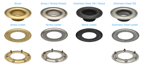 SP4 100x  Eyelet & Spur 316 Black self-piercing