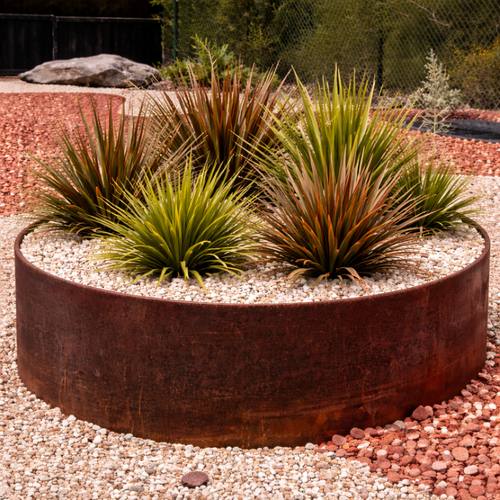 400mm x 600mm Corten Steel Weathered Circular Planter
