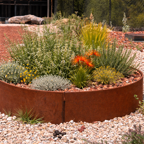 250mm x 900mm Corten Steel Weathered Circular Planter