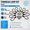 70mm Saint Tonneau Loop Black Kit 10 Pack - Eyelet Fastener and Cap