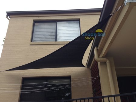 Thank you Graham for sending in you picture of your newly installed 3x3x4.24 black shady lady shade sail. Looks like a great fit!\\n\\n7/01/2016 2:42 PM