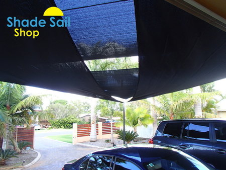 One of our most adventurous DIY installation was from Barry. He has used a few of our 8x9x12.04m right angle triangle shade sails overlapping each other which looks great and as he had such a big area to work he has achieve this well.\\n\\n6/11/2015 8:20 PM