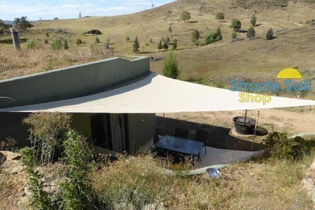 Thank you Leo for sending us in your great pictures of your newly installed right angle 6x6x8.49 sand shade sail. looks great amongst the landscape there!\\n\\n7/01/2016 2:31 PM