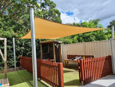 Shade Sail Right Angle Triangle 4X6X7.21m SAND 280gsm Super strong 4 X 6 X 7.21m 