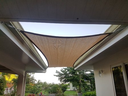 We now can enjoy our deck on sunny days. Thanks Thierry for sending in this pictures Shady Lady 1.5x4m shade sail provided shade over his deck. Looks Great!\\n\\n30/07/2018 11:01 AM