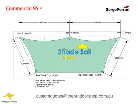 Free quotes on custom made shade sails. Made from HDPE commercial grade material with a 10 year uv life span.\\n\\n7/06/2017 11:04 AM