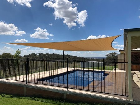 Look how great this looks! our shady lady 7x9m in sand, installed by our customer Corie. Looks fantastic\\n\\n5/01/2018 2:28 PM